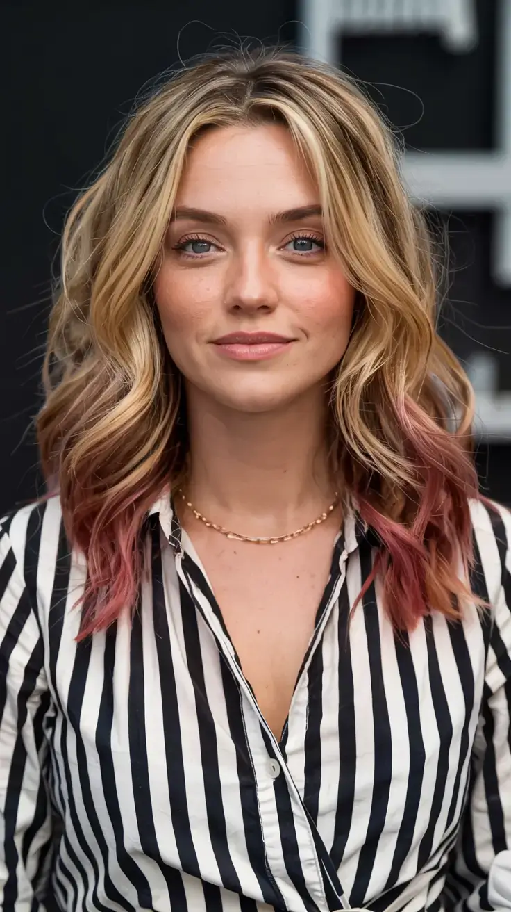 october hair color ideas fall trends for 2025 Blonde with Rose-Tipped Ends