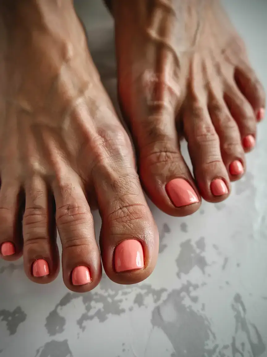 october toe nails ideas fall 2025 trends Peachy Warmth