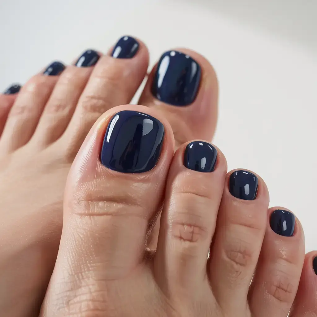 october toe nails ideas fall 2025 trends Midnight Navy