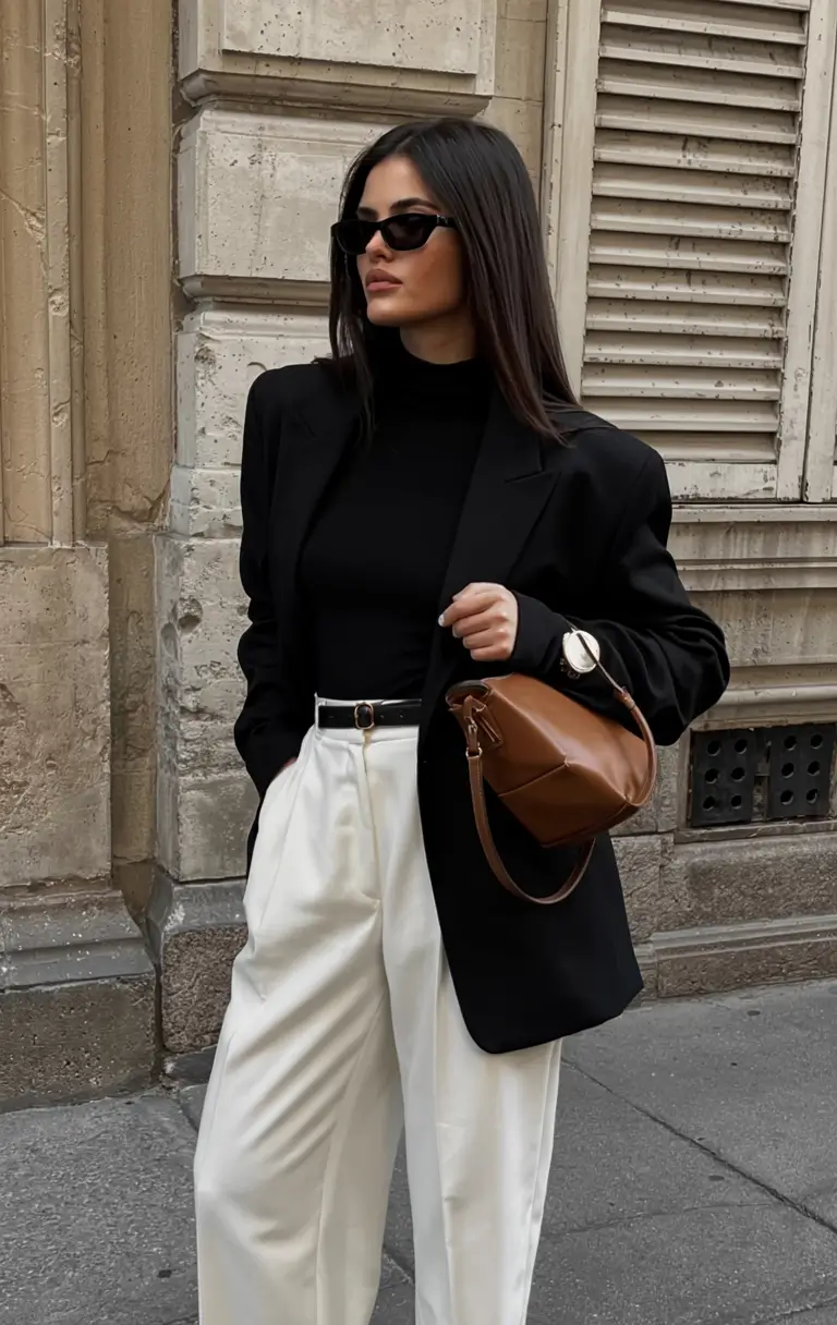 outfits ideas for winter 2025 2026 Monochrome Chic with a Twist