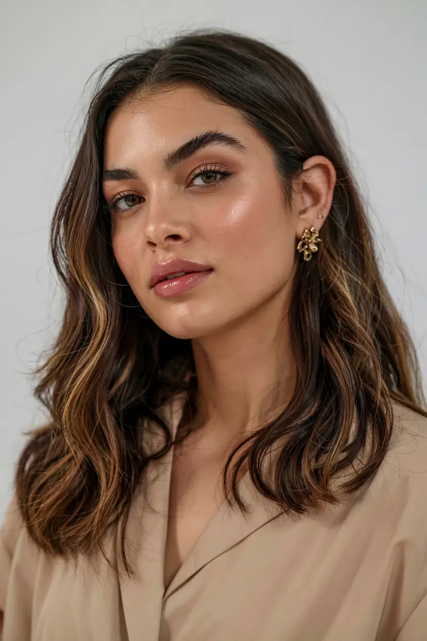 soft winter hair colors 2025 2026 Glossy Espresso Waves
