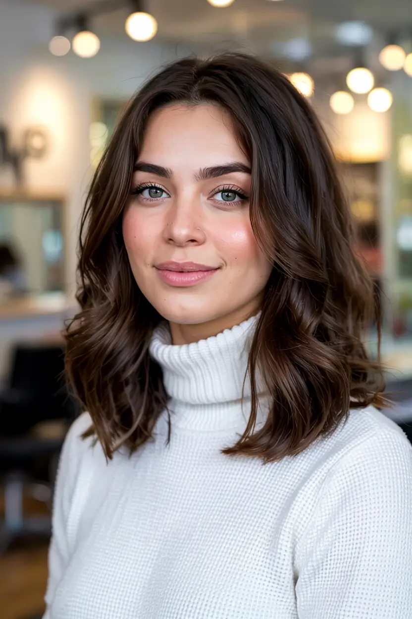 soft winter hair colors 2025 2026 Rich Chocolate with Soft Shine