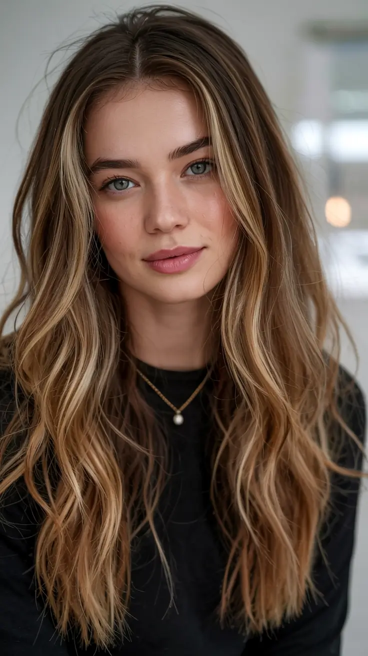 trending hair colors winter 2025 2026 Golden Sunkissed Balayage