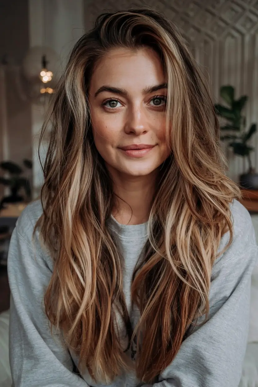 trending hair colors winter 2025 2026 Caramel Layered Dimension