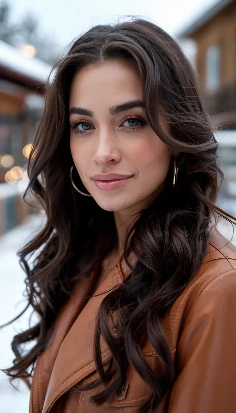 trending hair colors winter 2025 2026 Mocha Waves With Midnight Depth