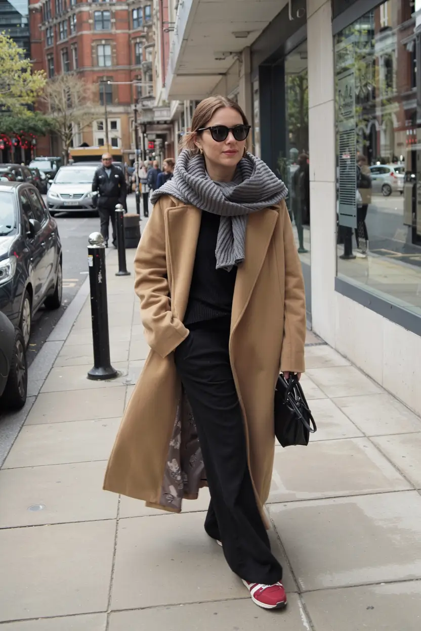 trendy winter outfits ideas 20252026 Camel Coat with City Energy
