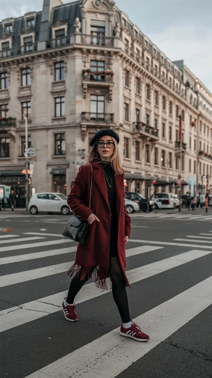 trendy winter outfits ideas 20252026 Parisian Red with a Twist