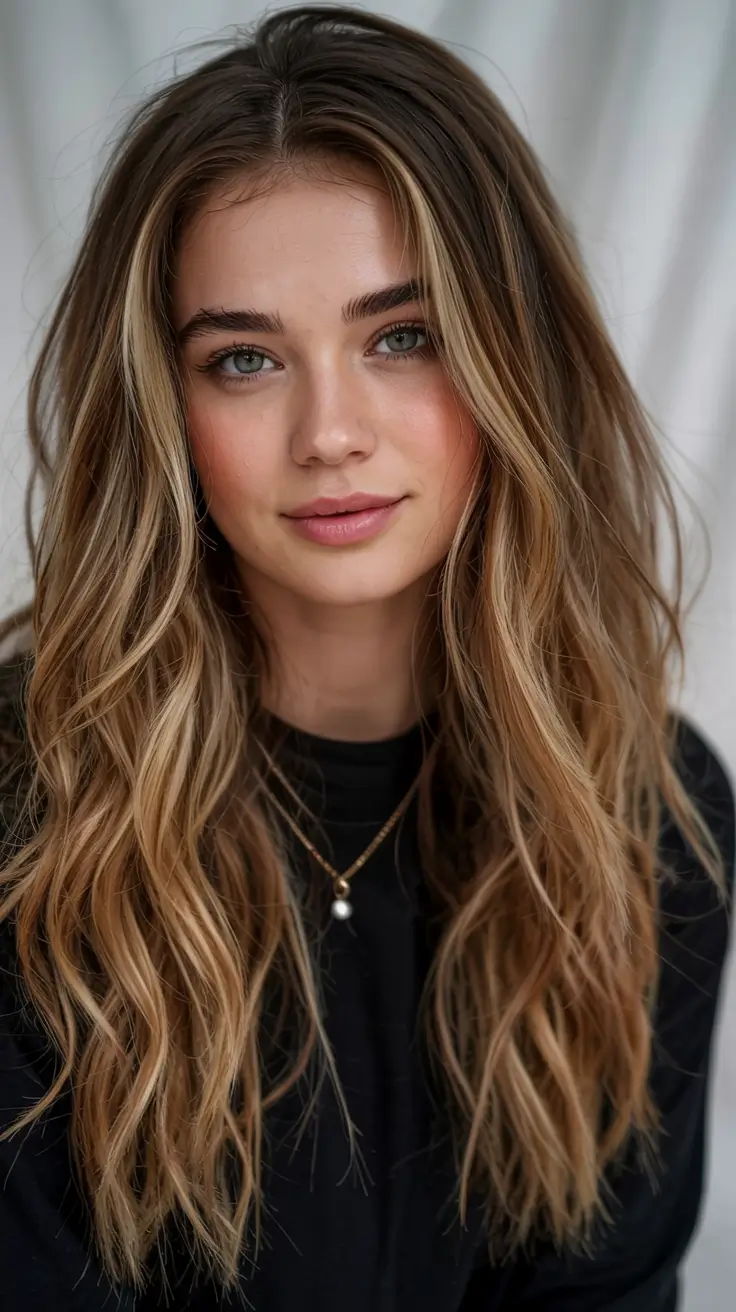 winter 2025 2026 hair colors highlights Golden Caramel Glow
