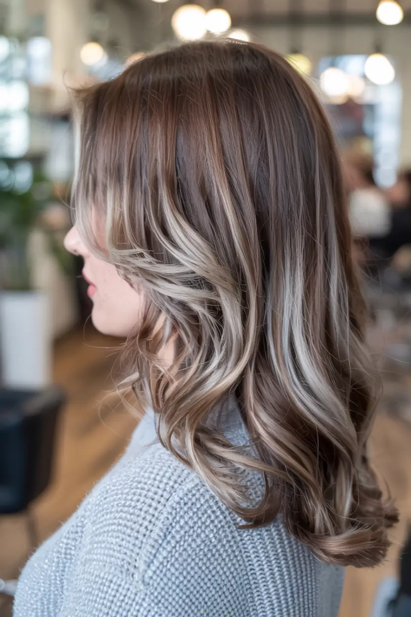 winter 2025 2026 hair colors highlights Ashy Brunette with Smoky Undertones