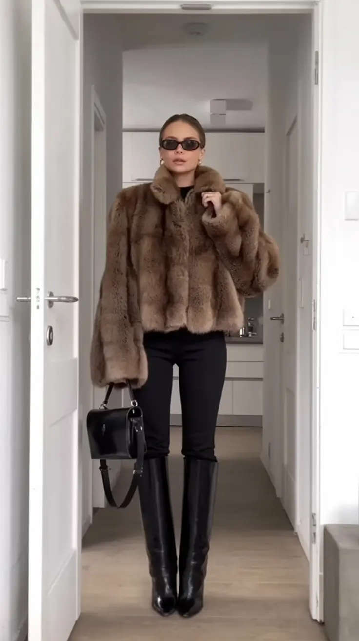 winter birthday outfit ideas 2025 2026 Modern Luxe in Faux Fur and Sleek Lines