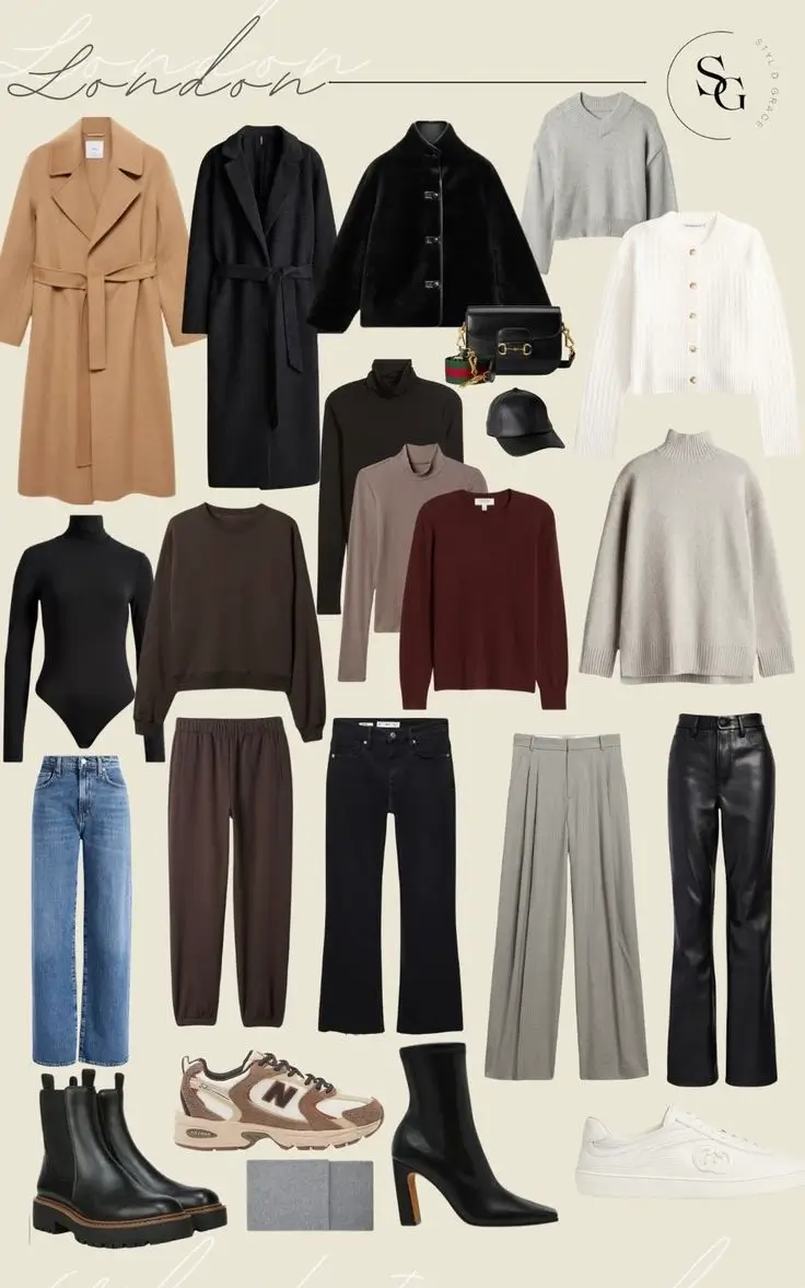 winter capsule wardrobe for women 2025 2026 London-Inspired Neutrals