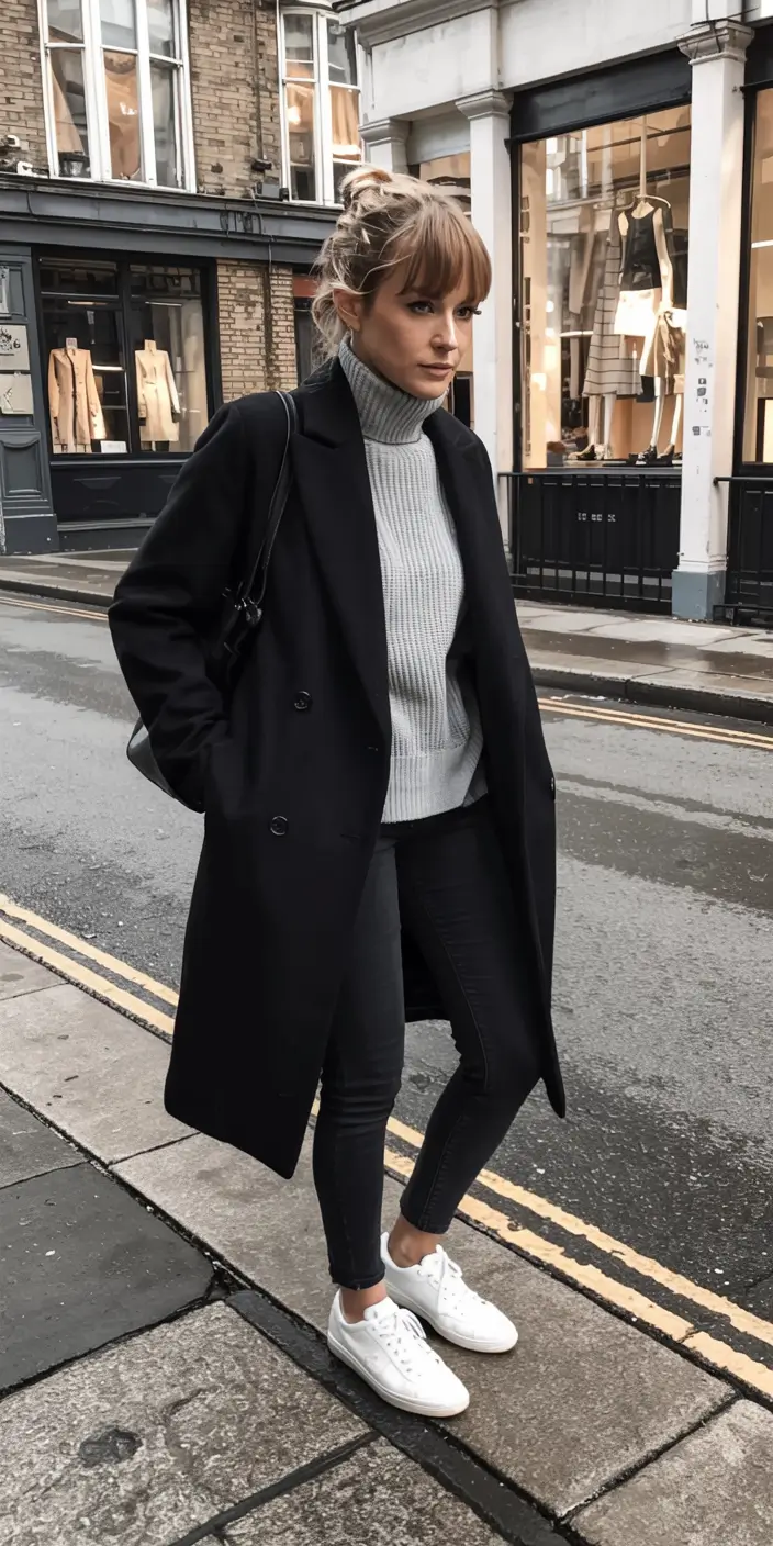 winter fashion inspo 2025 2026 Grey Knit Elegance
