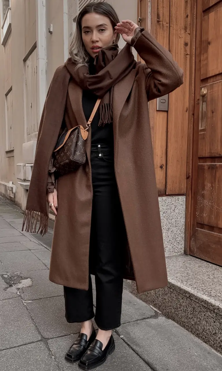 winter fashion inspo 2025 2026 Brown Monochrome Layers