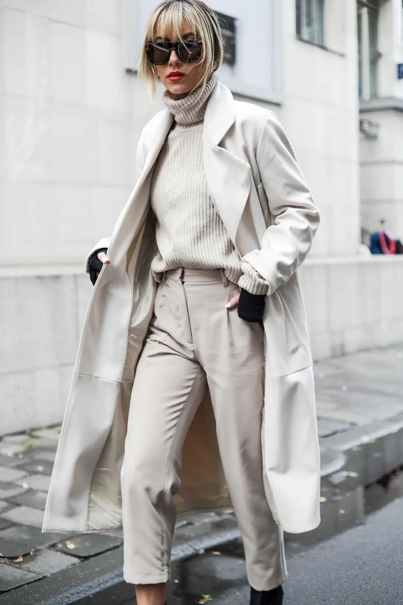 winter fashion outfits ideas 2025 2026 All-White Winter Elegance