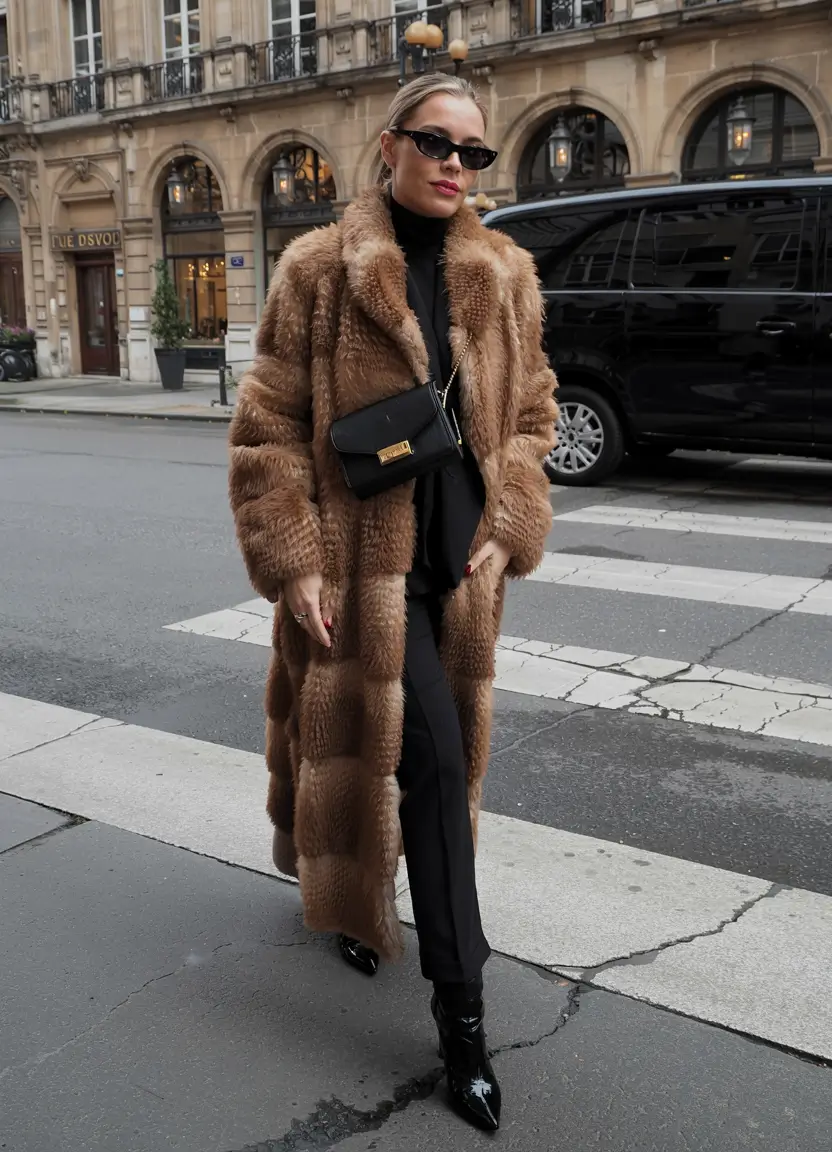 winter fashion outfits ideas 2025 2026 Faux Fur Extravagance
