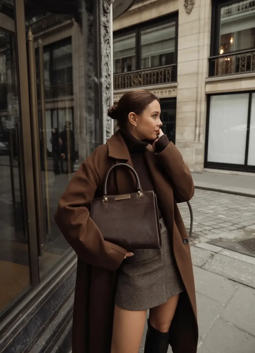 winter fits 2025 2026 style inspiration City Sleek in Chocolate Tones