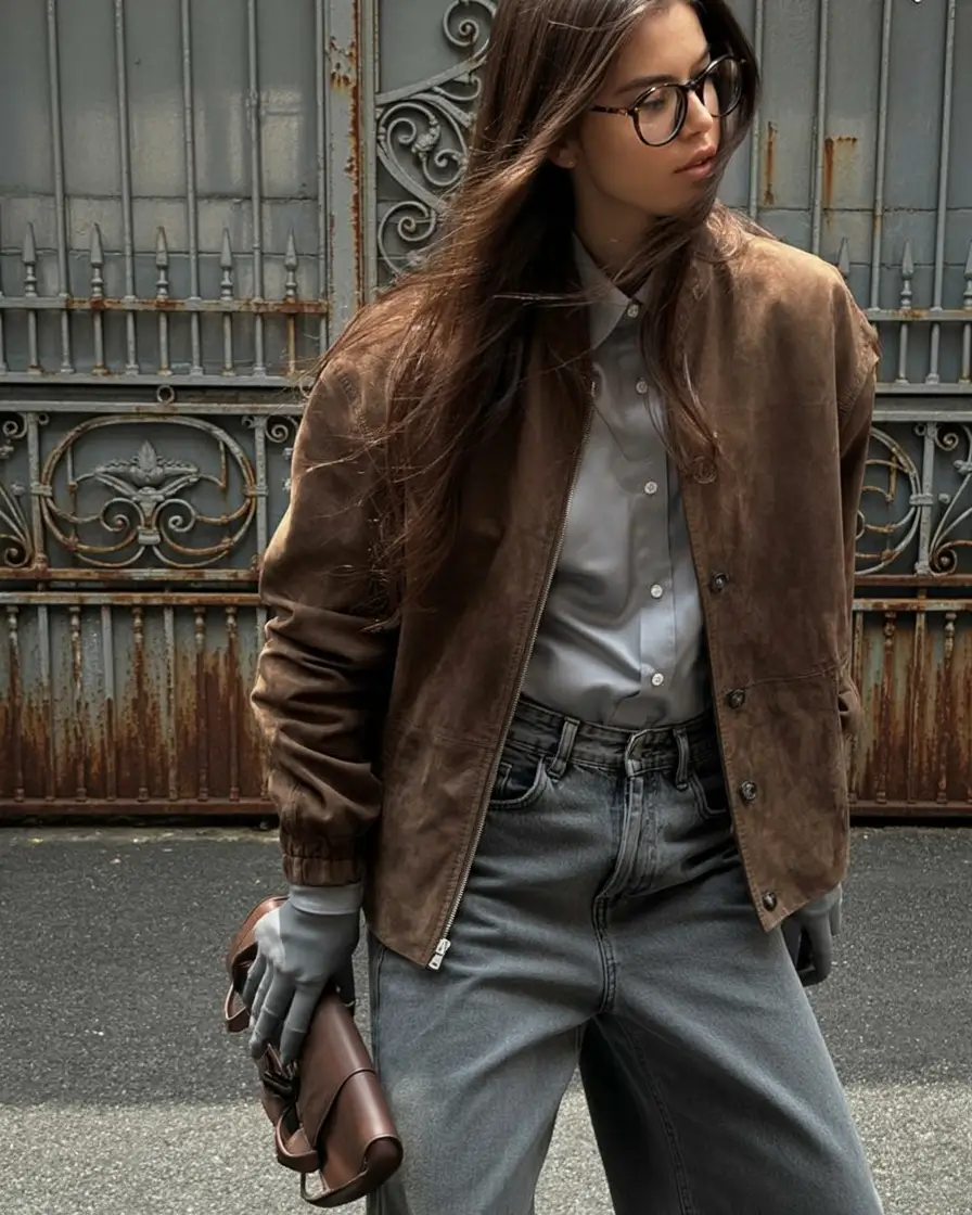 winter fits 2025 2026 style inspiration Casual Edge With a Vintage Leather Touch