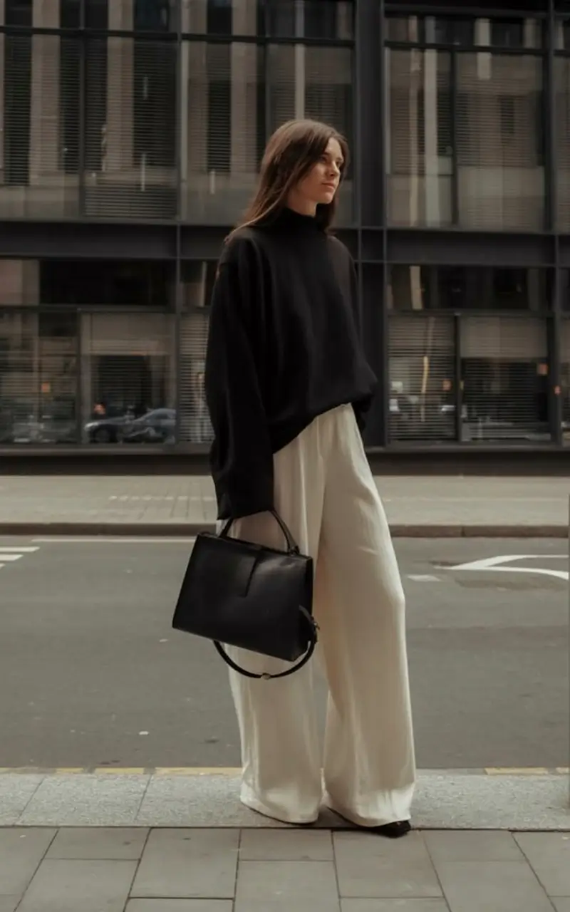 winter fits 2025 2026 style inspiration Sharp Contrast With Cream and Black