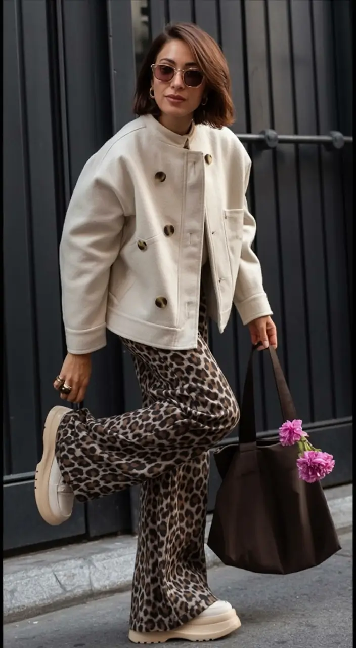winter fits 2025 2026 style inspiration Leopard with City Attitude