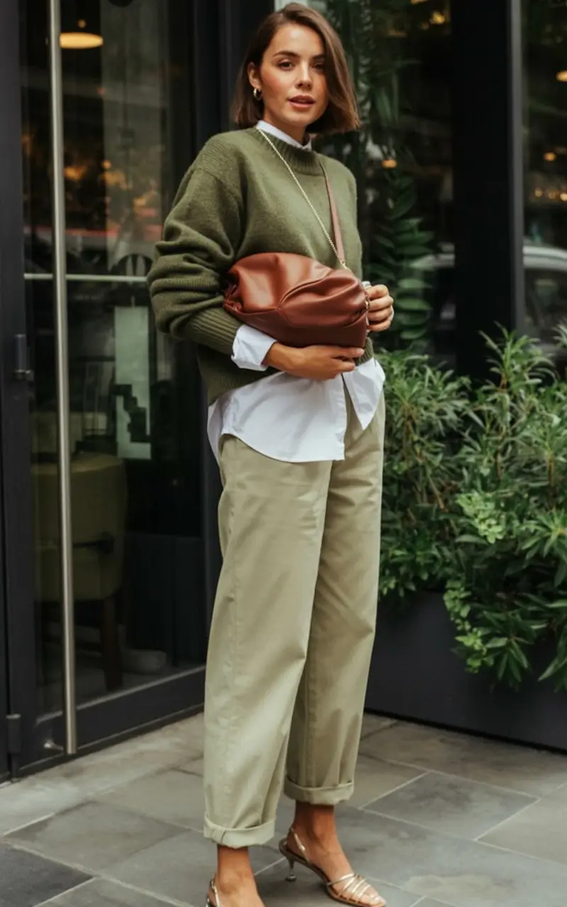 winter fits 2025 2026 style inspiration Olive Utility with a Twist