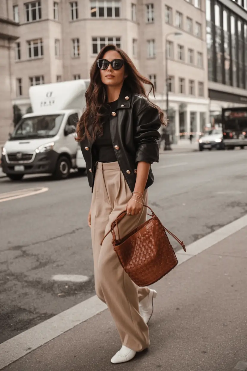 winter fits 2025 2026 style inspiration Leather and Tailoring, Reimagined