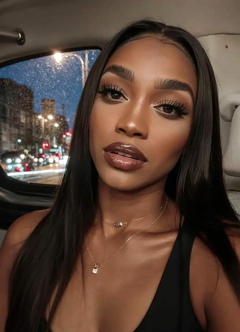 winter hair colors 2025 2026 for black women Sleek Jet-Set Black