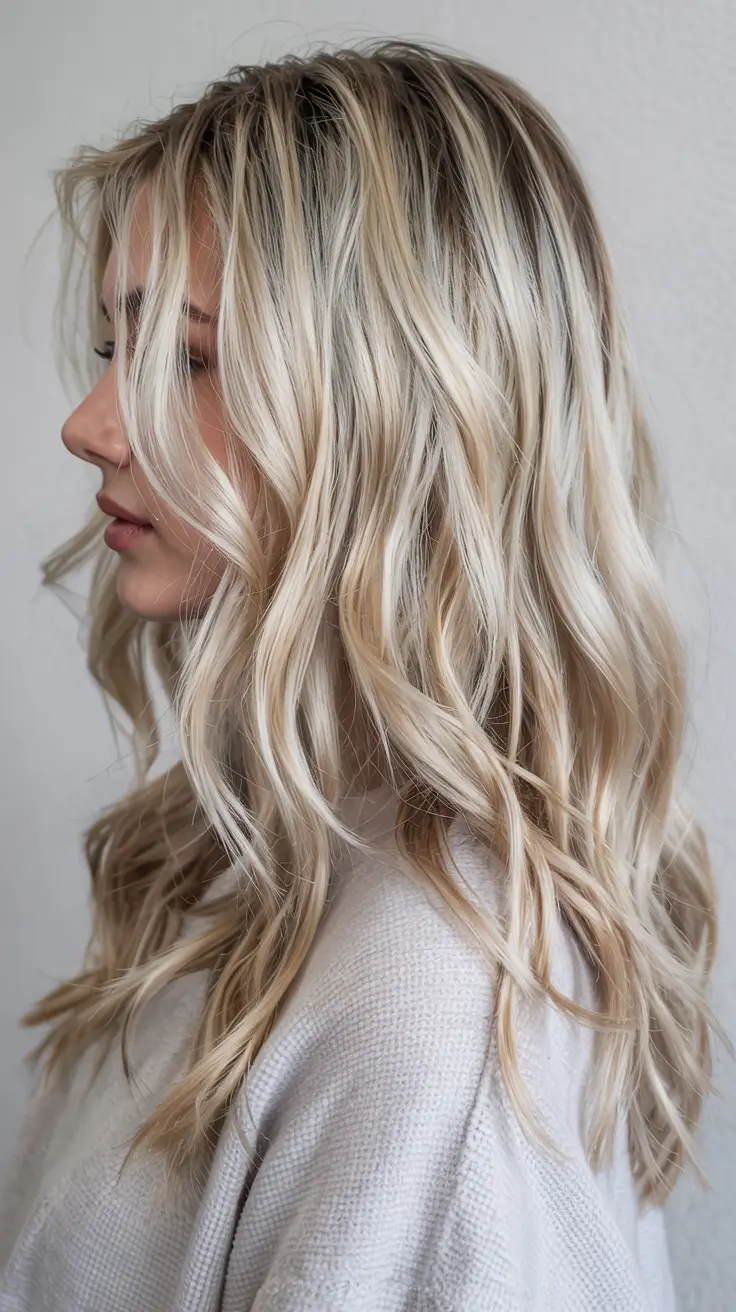 winter hair colors 2025 2026 for blondes Icy Pearl Blonde with Feathery Layers