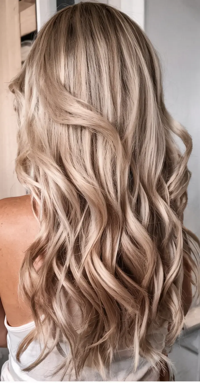 winter hair colors 2025 2026 for blondes Buttery Beige Waves
