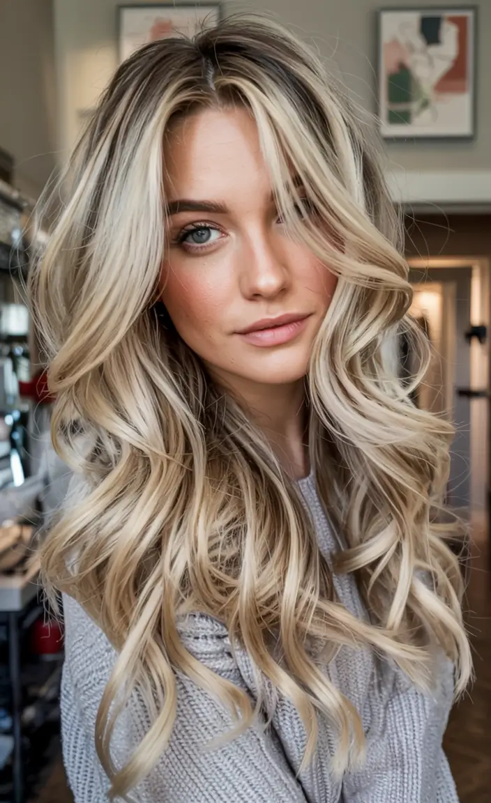 winter hair colors 2025 2026 for blondes Dimensional Ash Blonde with Polished Waves