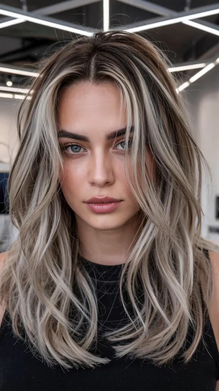 winter hair colors 2025 2026 for blondes Cool Ash Layers with Face-Framing Brightness