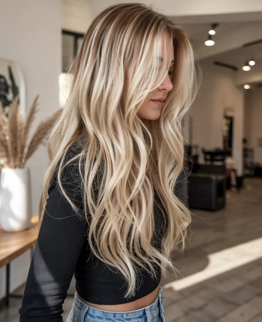 winter hair colors 2025 2026 for blondes Classic Icy Blonde with Modern Length