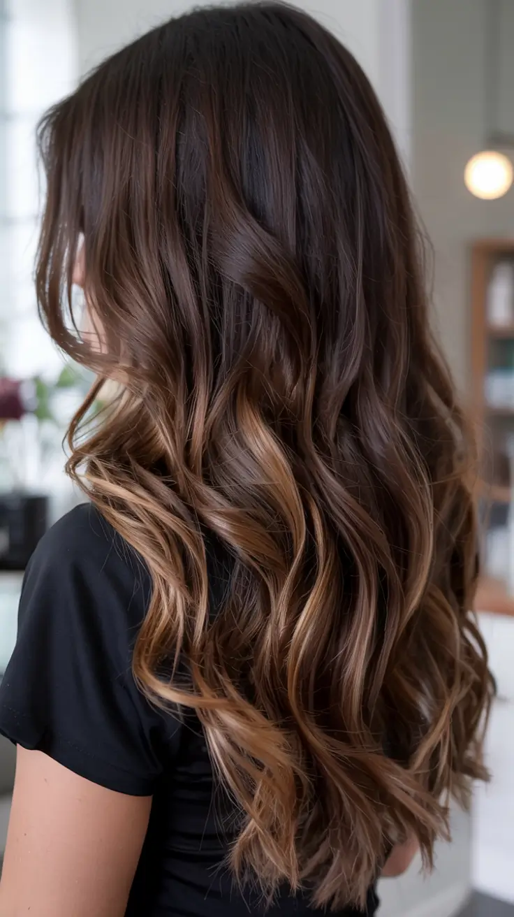 winter hair colors 2025 2026 for brown hair Bronzed Brunette Glow