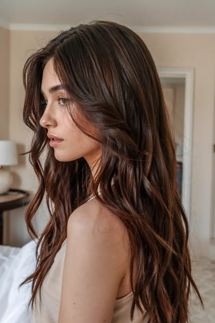 winter hair colors 2025 2026 for brown hair Cinnamon Toned Brunette