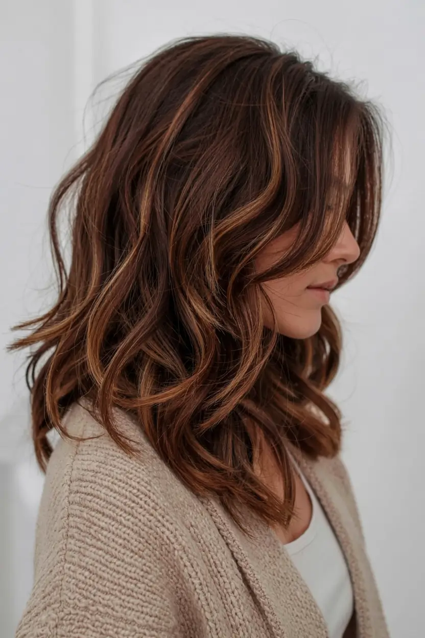 winter hair colors 2025 2026 for brown hair Golden Hazelnut Dimension