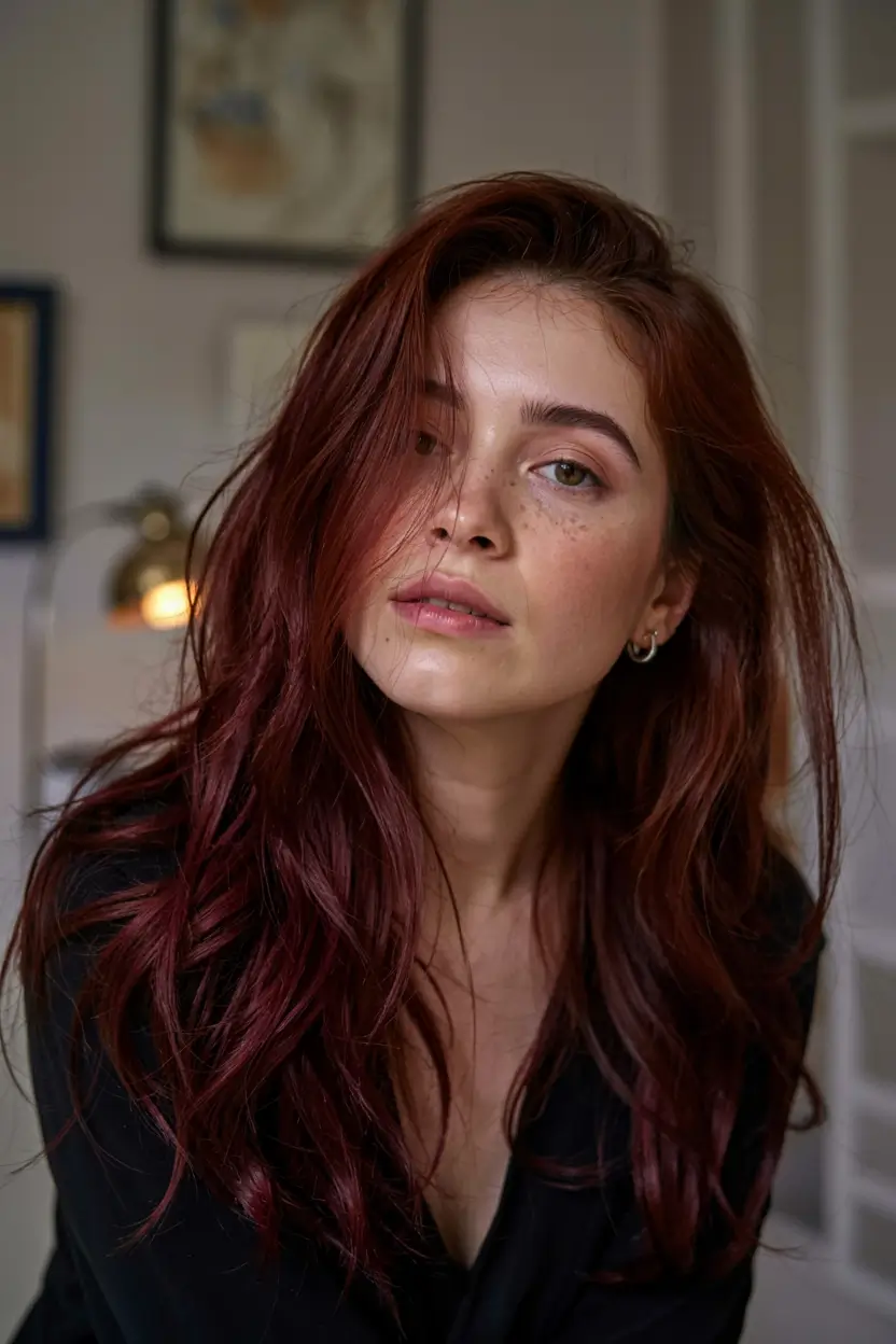 winter hair colors auburn ideas 2025 2026 Deep Burgundy Auburn