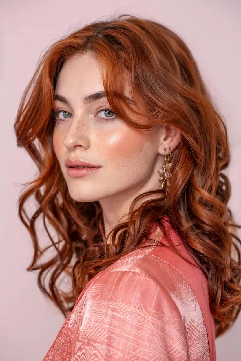 winter hair colors auburn ideas 2025 2026 Peachy Auburn Curls