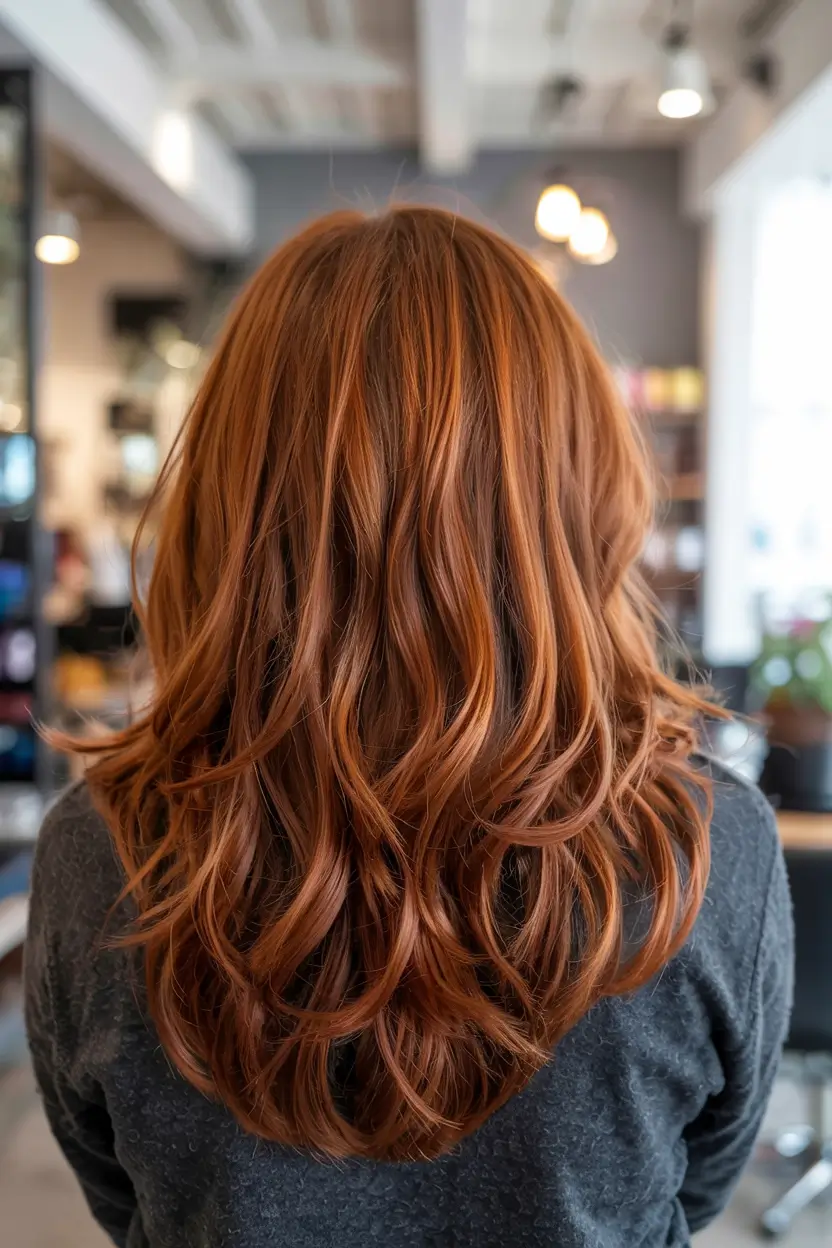 winter hair colors auburn ideas 2025 2026 Amber-Toned Length with Subtle Dimension