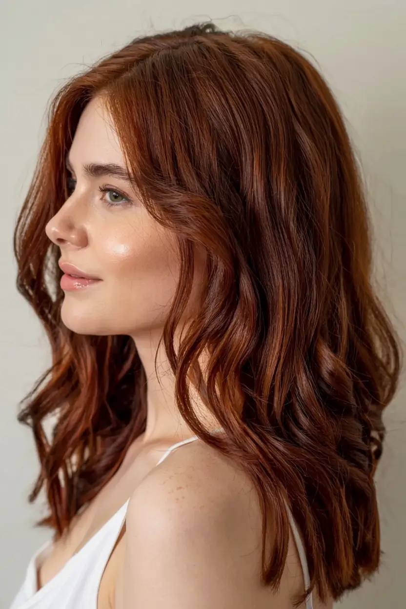 winter hair colors auburn ideas 2025 2026 Warm Auburn Lob