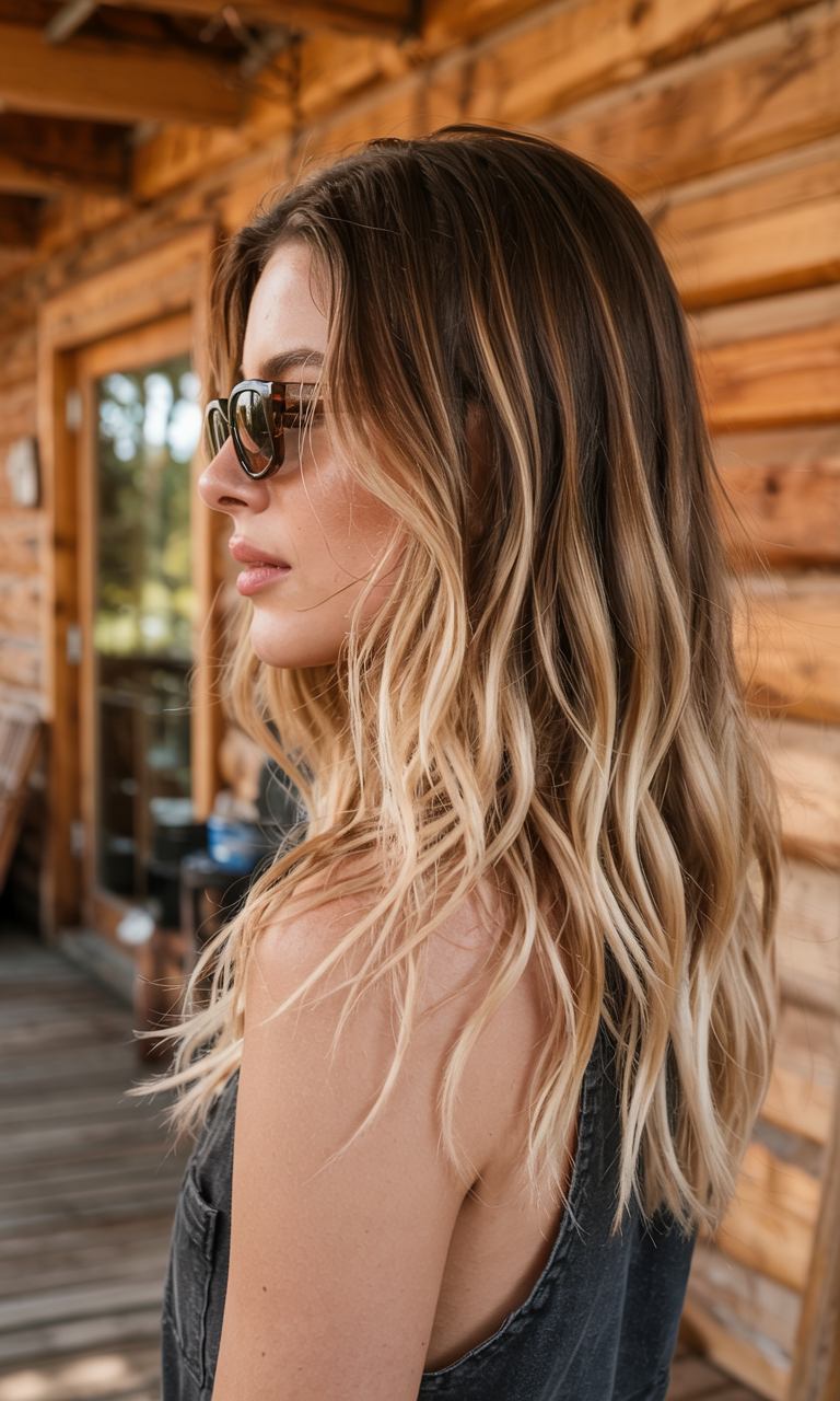winter hair colors balayage ideas 2025 2026 Buttery Blonde Melt