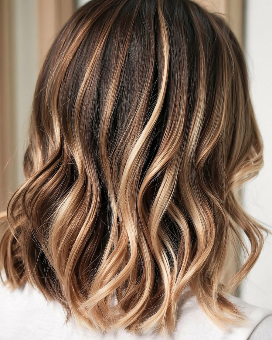 winter hair colors balayage ideas 2025 2026 Caramel-Maple Balayage