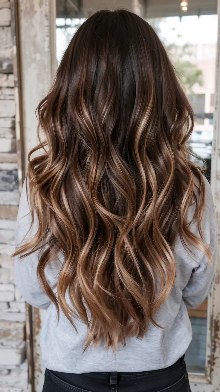 winter hair colors dark skin ideas 2025 2026 Brunette Balayage