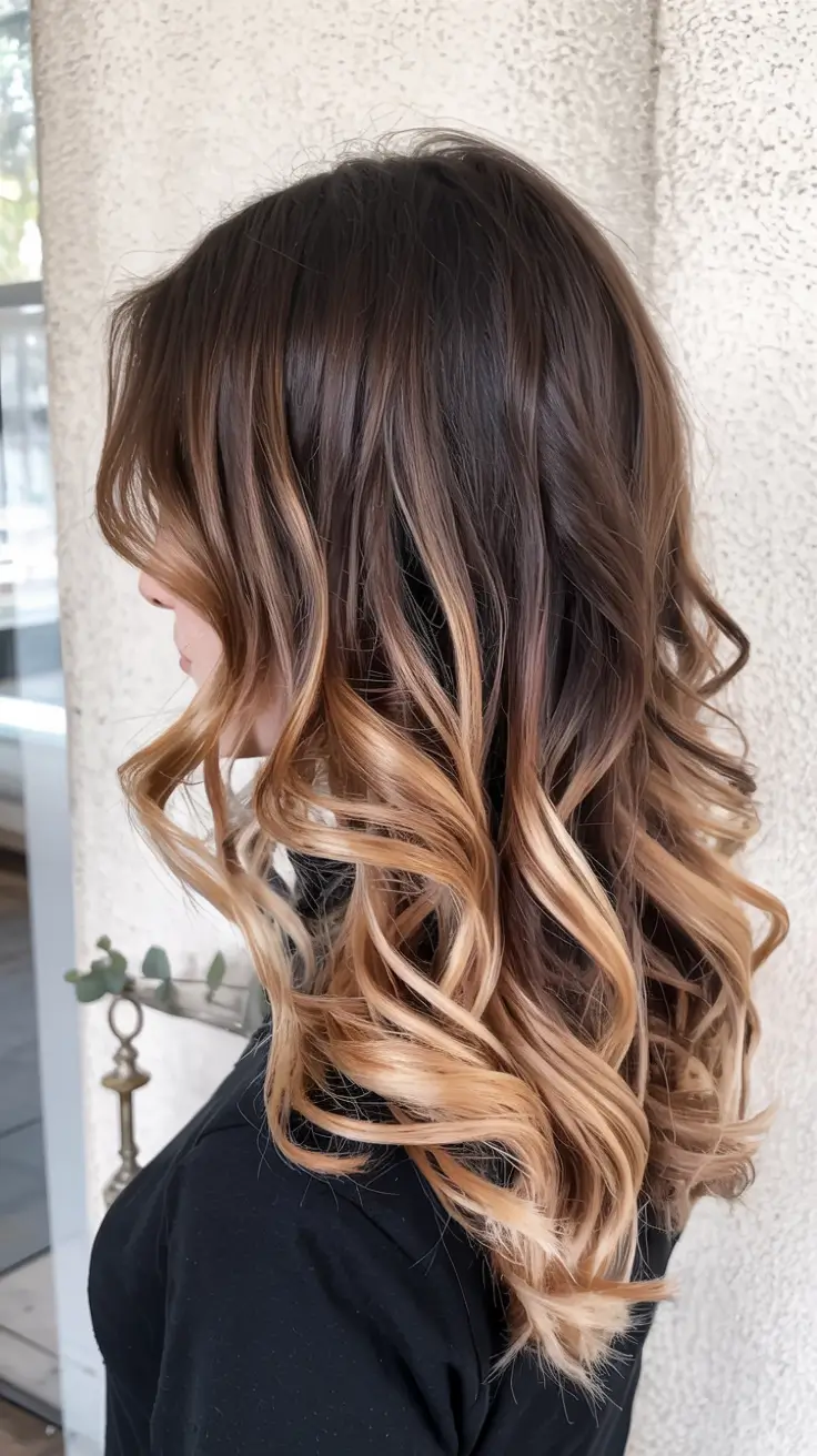 winter hair colors dark skin ideas 2025 2026 Golden Brown Highlights
