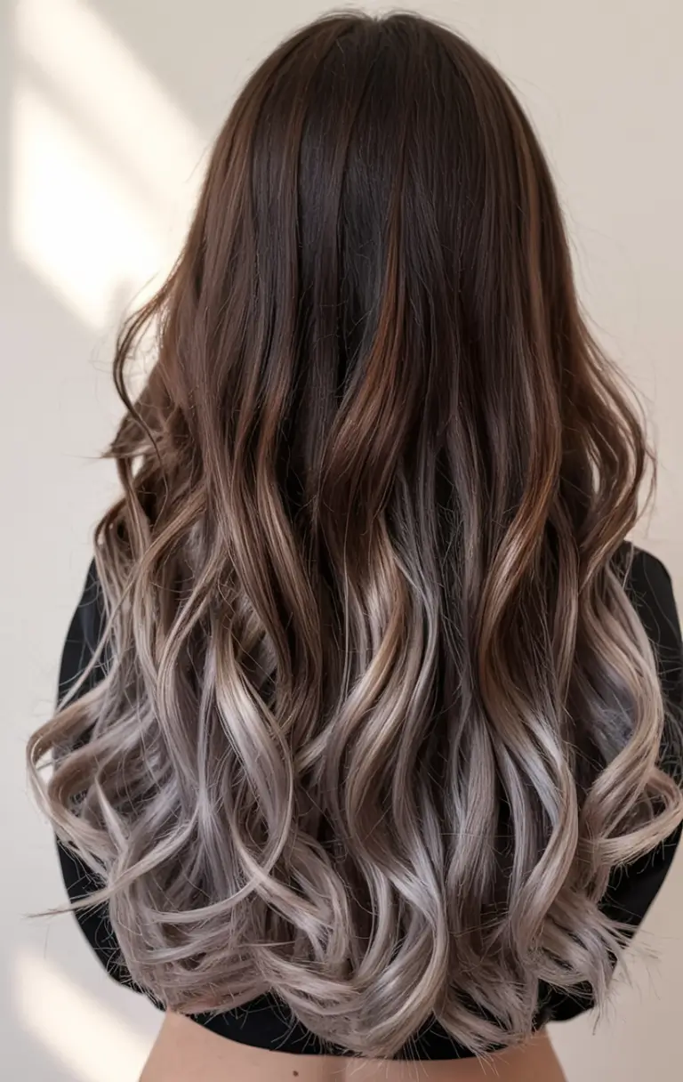 winter hair colors dark skin ideas 2025 2026 Smoky Ombre
