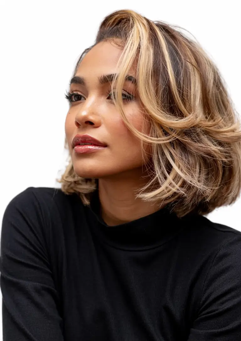 winter hair colors dark skin ideas 2025 2026 Blonde Bob