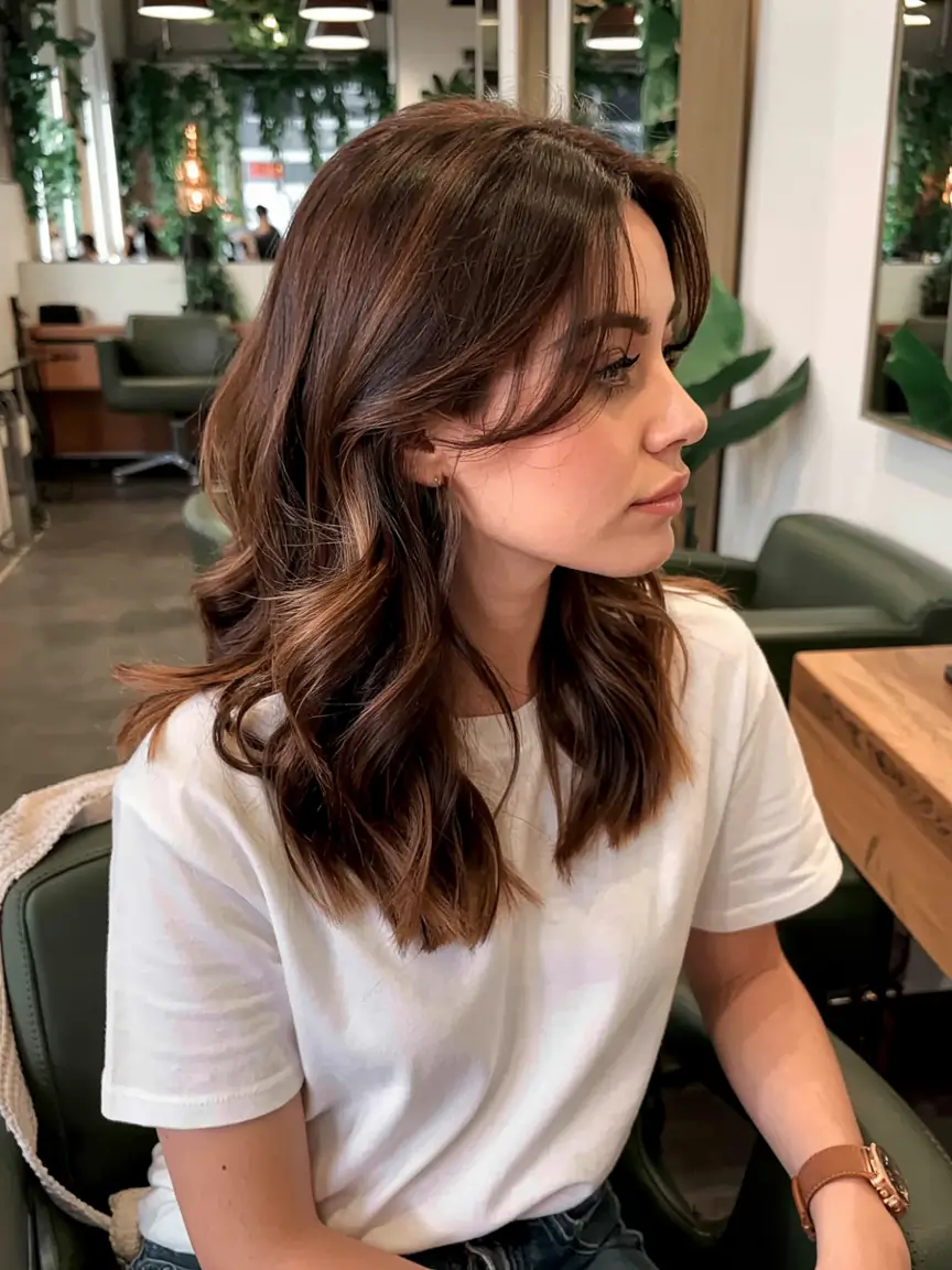 winter hair colors for brunettes ideas 2025 2026 Chocolate Chestnut Lob