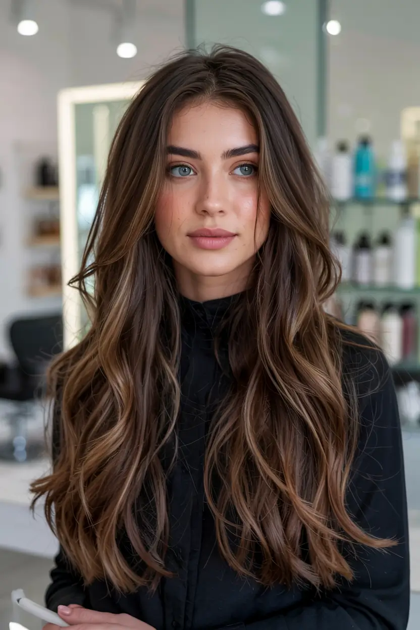 winter hair colors for brunettes ideas 2025 2026 Buttery Brunette Balayage