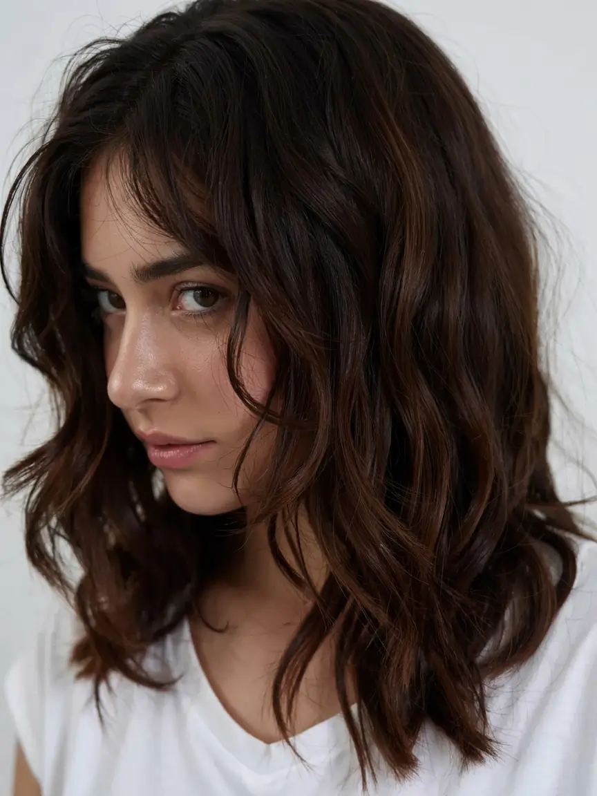 winter hair colors for brunettes ideas 2025 2026 Deep Chocolate Waves