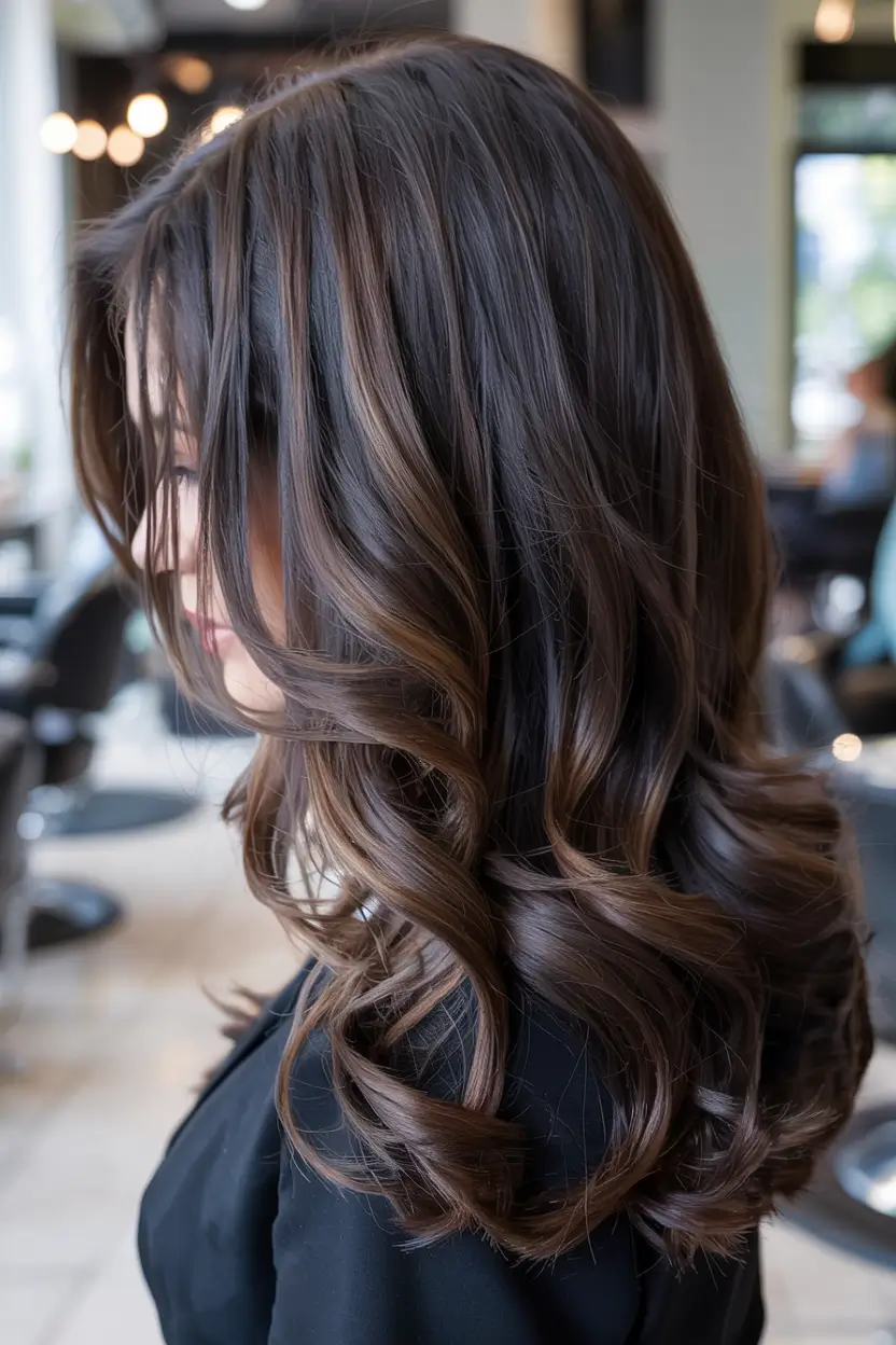 winter hair colors for brunettes ideas 2025 2026 Chestnut Balayage Glow