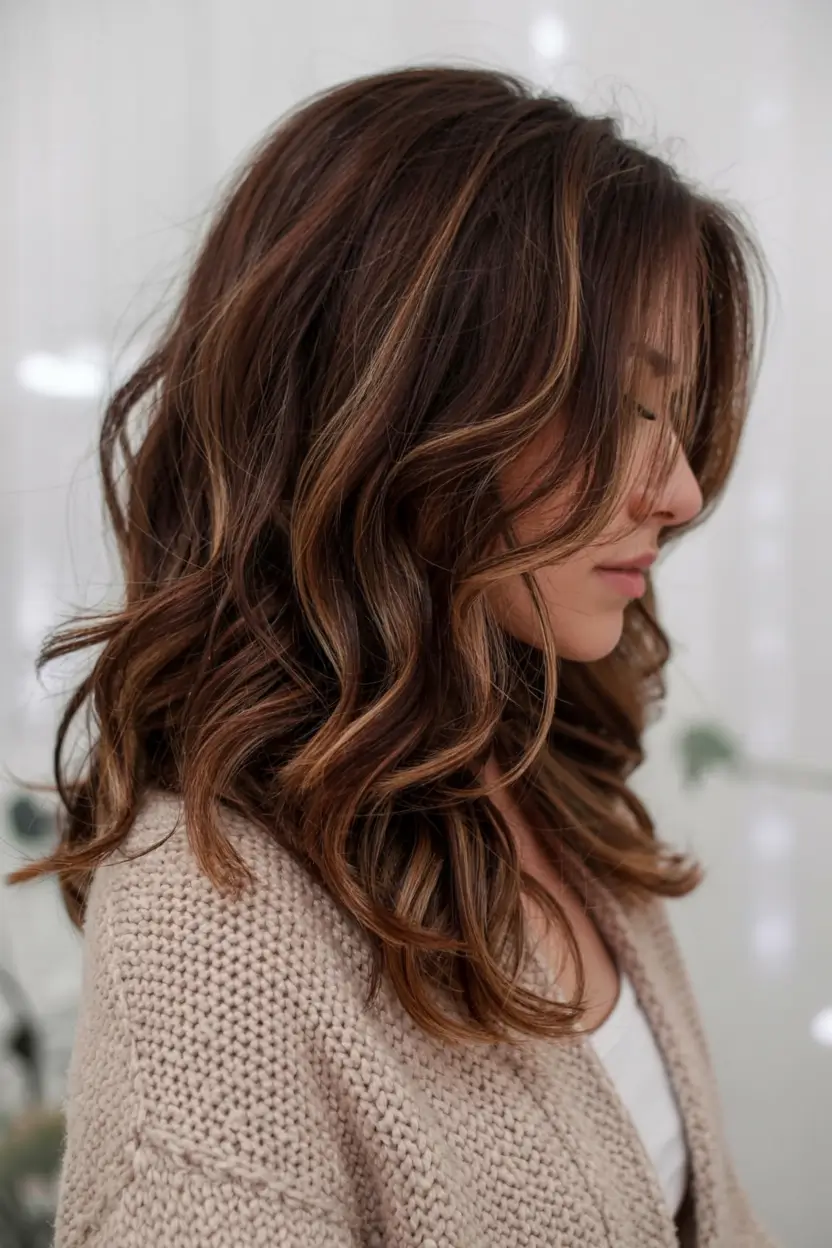 winter hair colors for brunettes ideas 2025 2026 Golden Brunette Layers