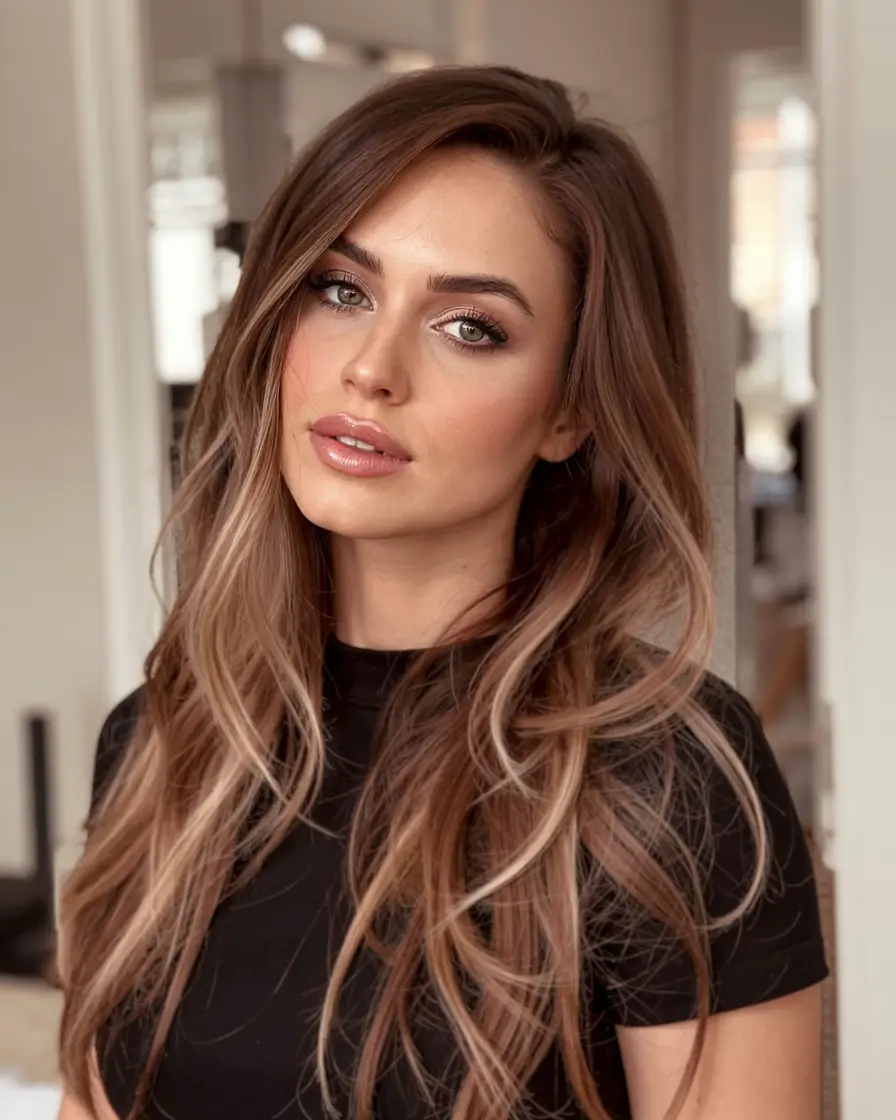 winter hair colors ideas 2025 2026 Bronzed Dimension Waves